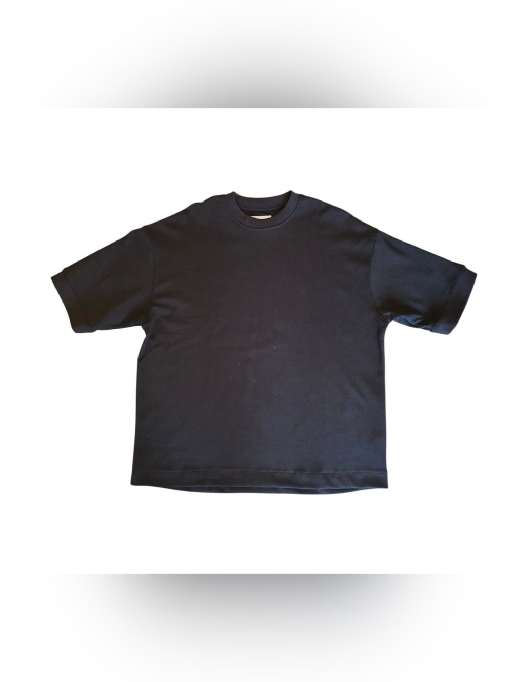 Denim & Flower Black Short-Sleeve Boxy Crewneck Tee
